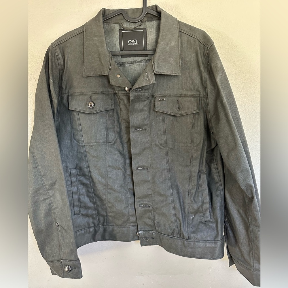 Vintage Obey Waxed Denim Jacket